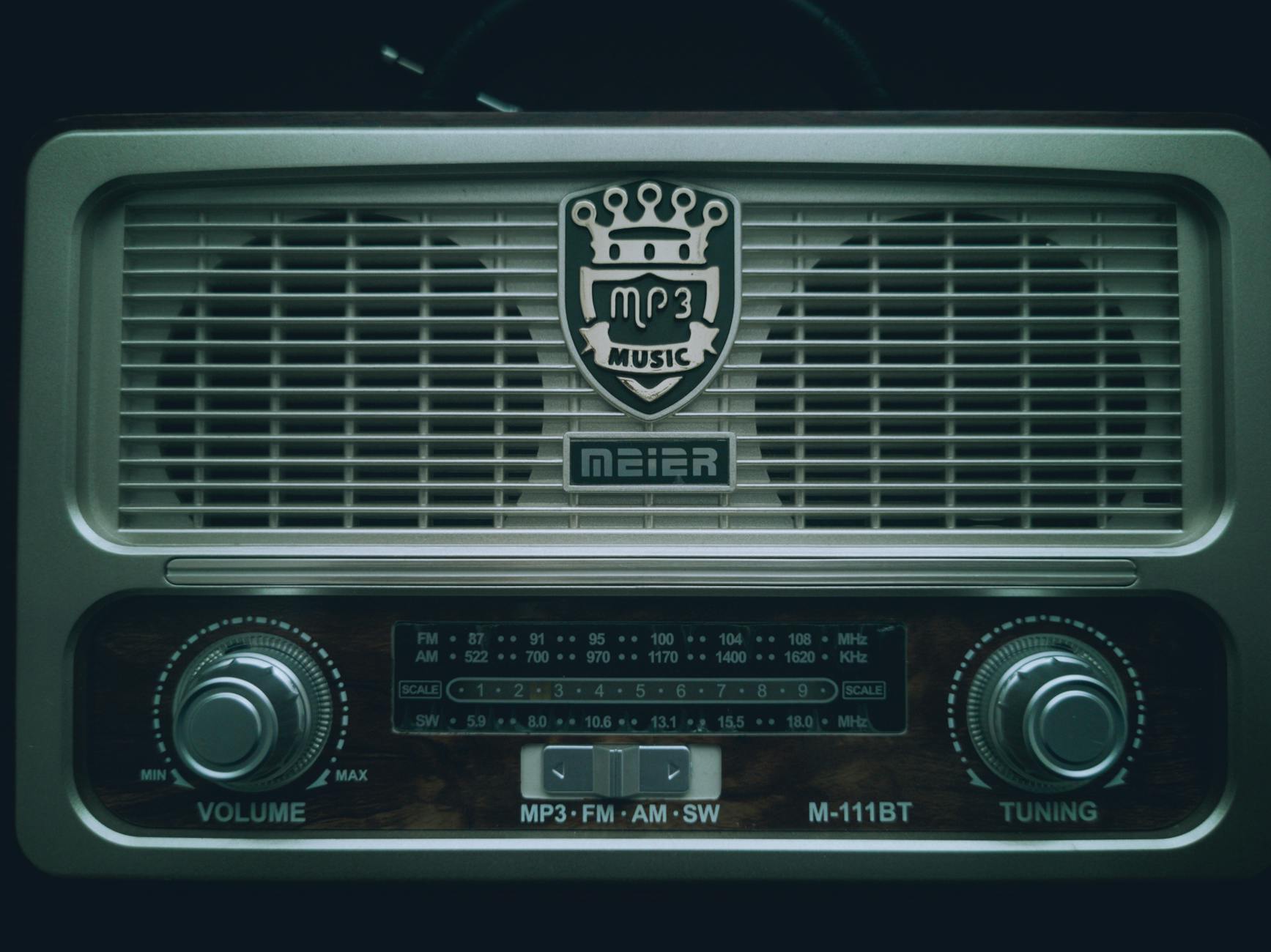 close up of vintage radio